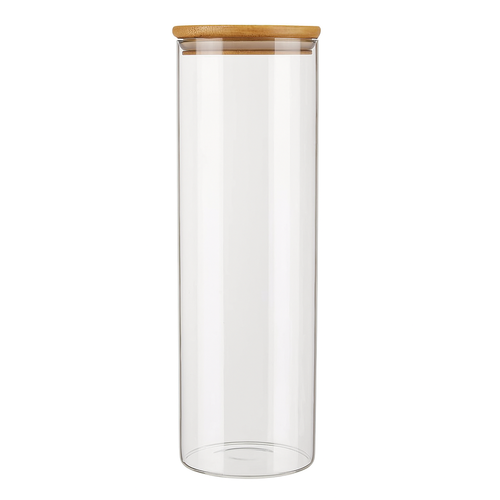 Frasco De Vidrio Tapa Bambú 1.5L