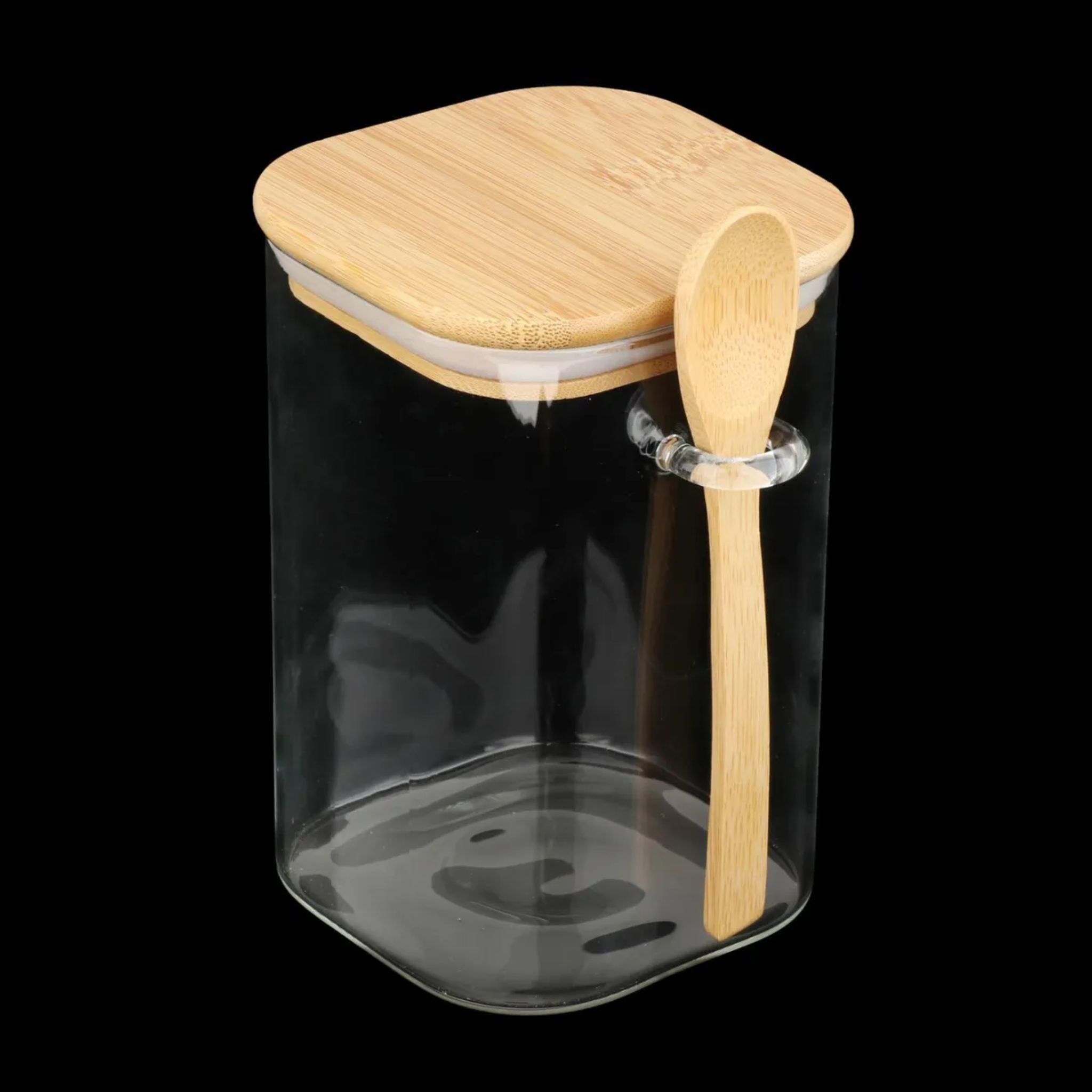 Frasco De Vidrio Tapa y Bambú 750ml