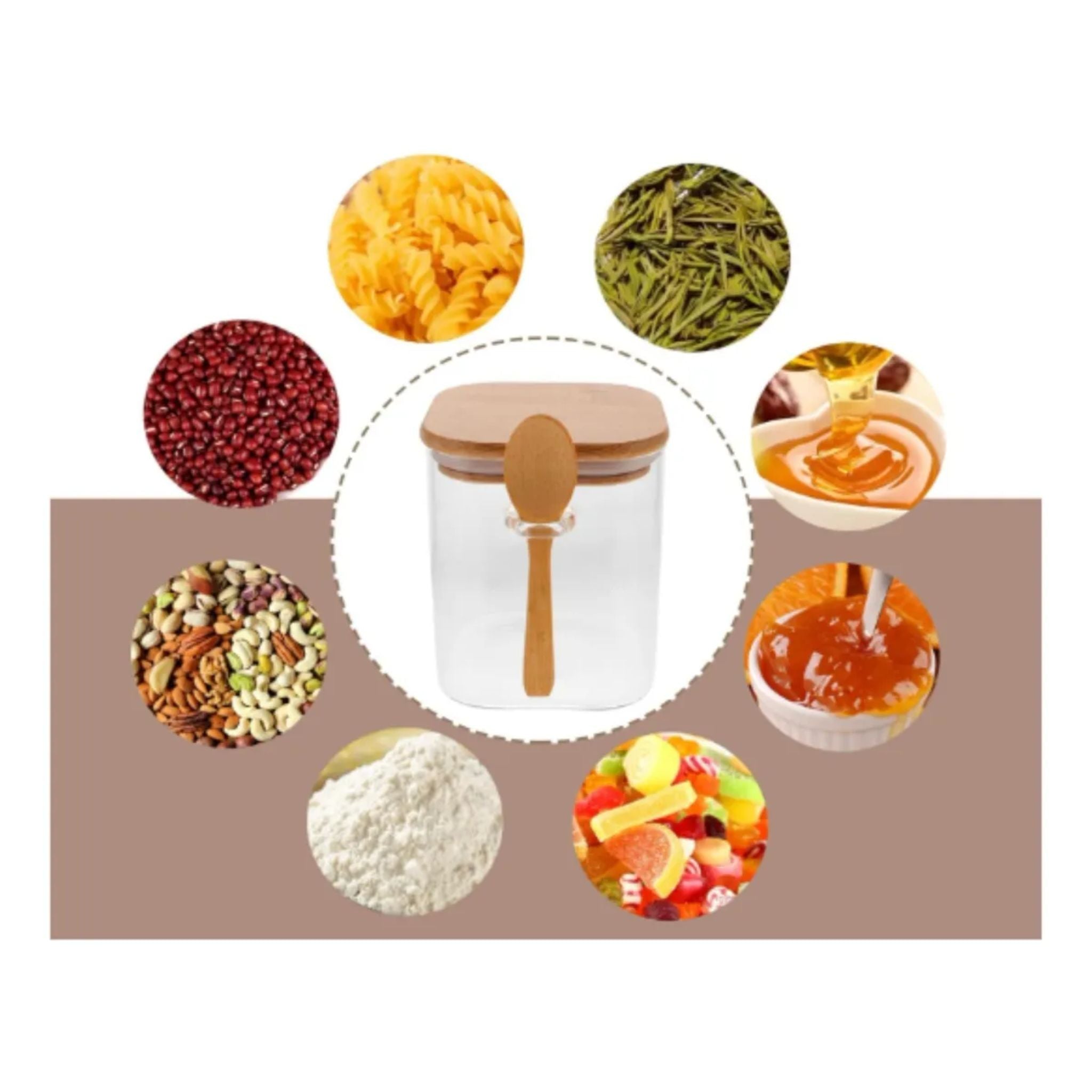 Frasco De Vidrio Tapa y Bambú 750ml