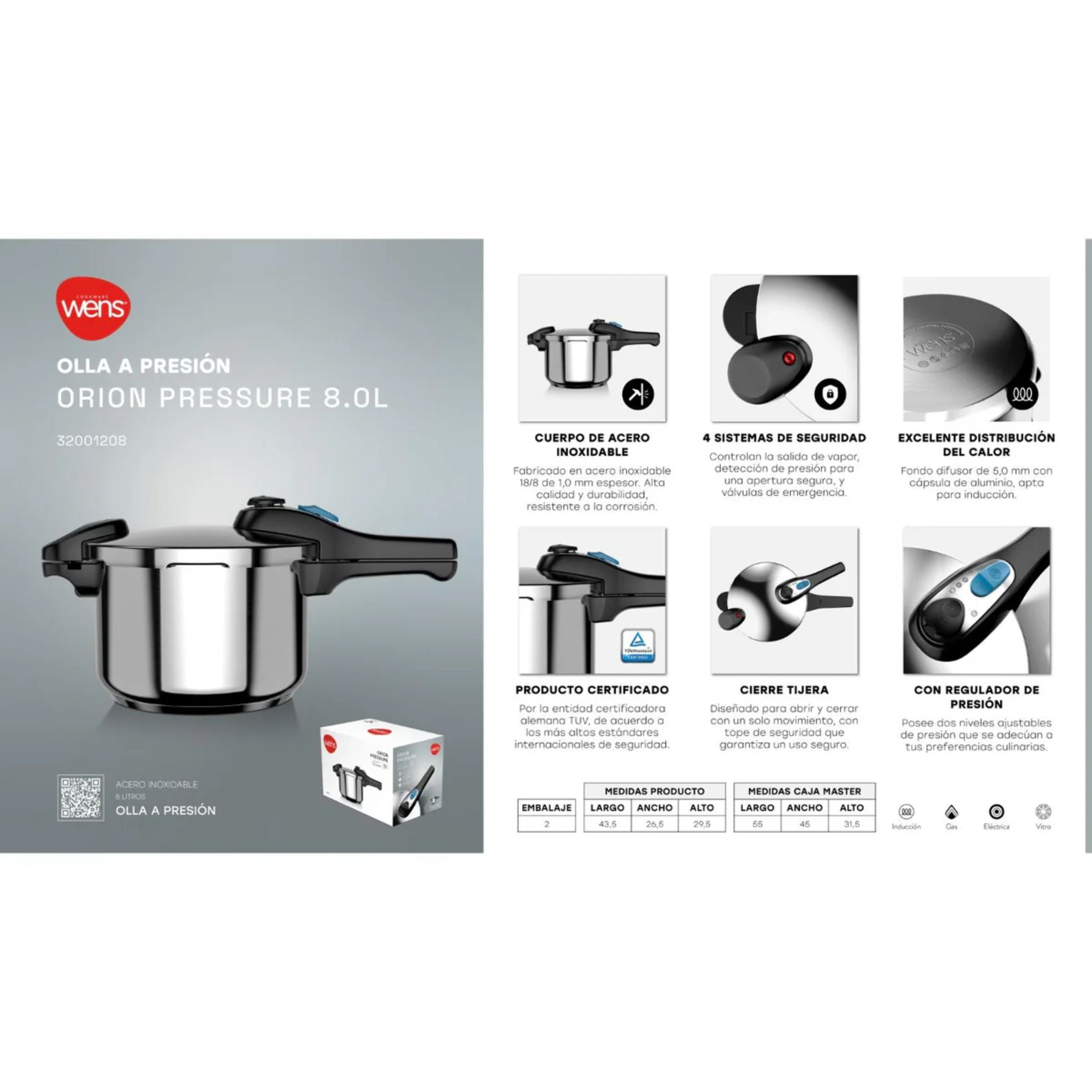 Olla A Presion 8 Litros - Orion