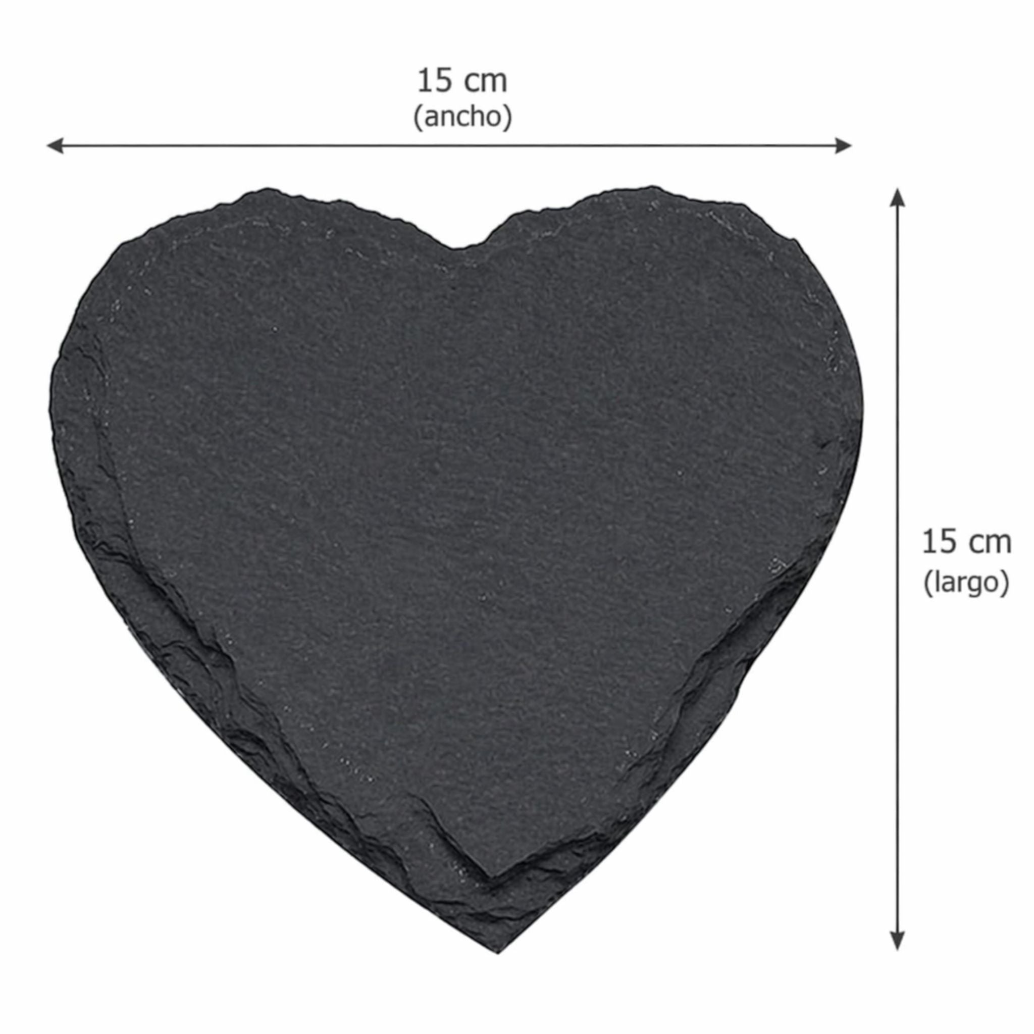Tabla Piedra En Forma Corazón 15cm
