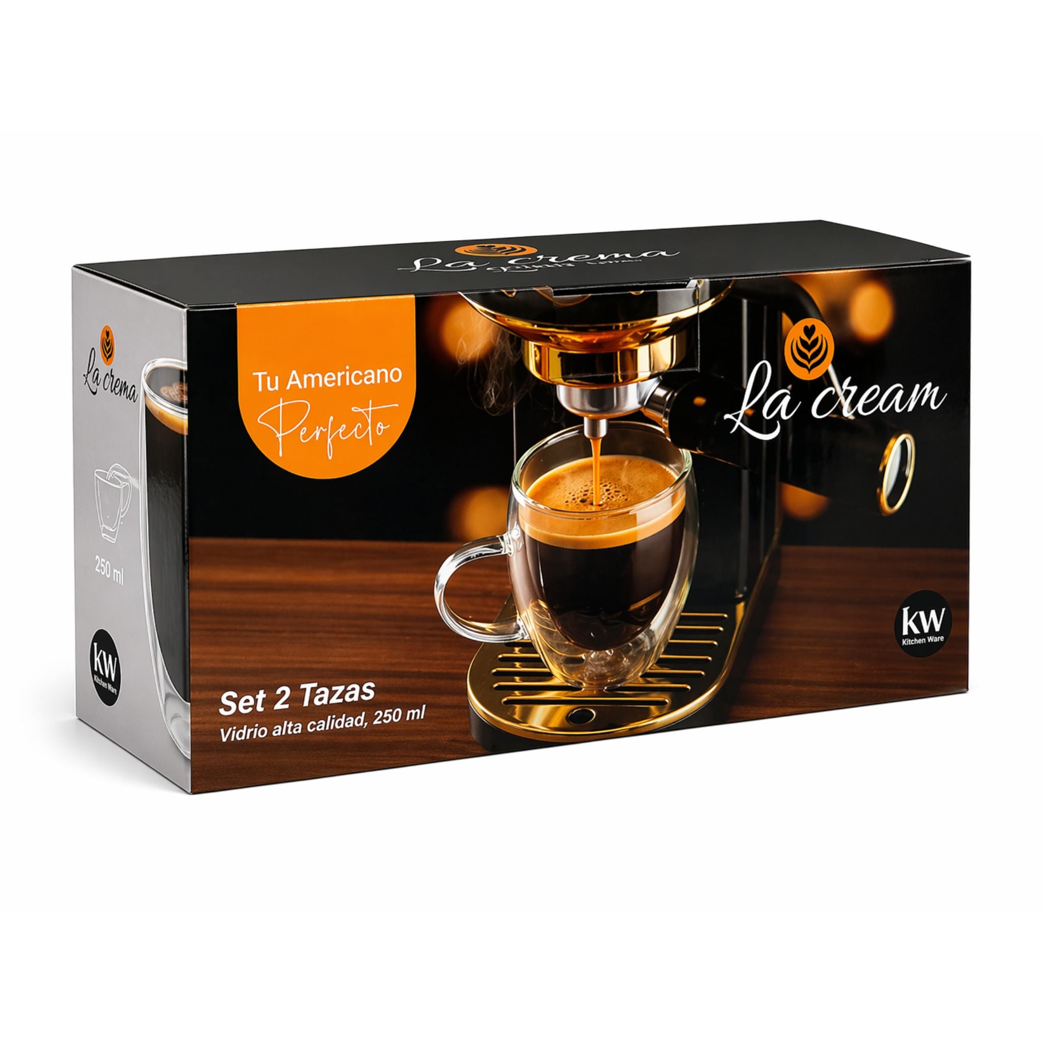 Tazas Doble Pared Borosilicato 250ml - La Cream