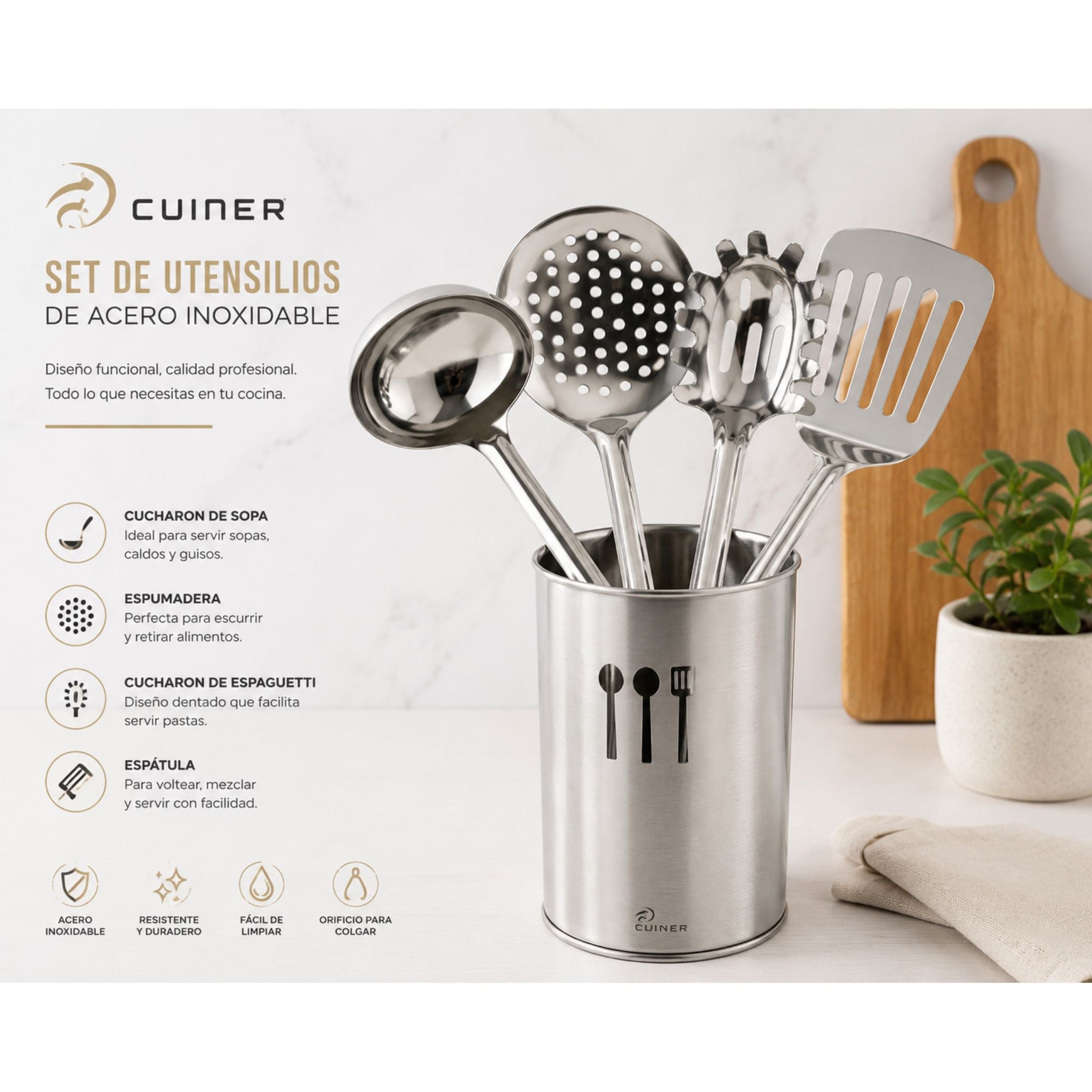 Set Utensilios De Cocina 5 Pzas