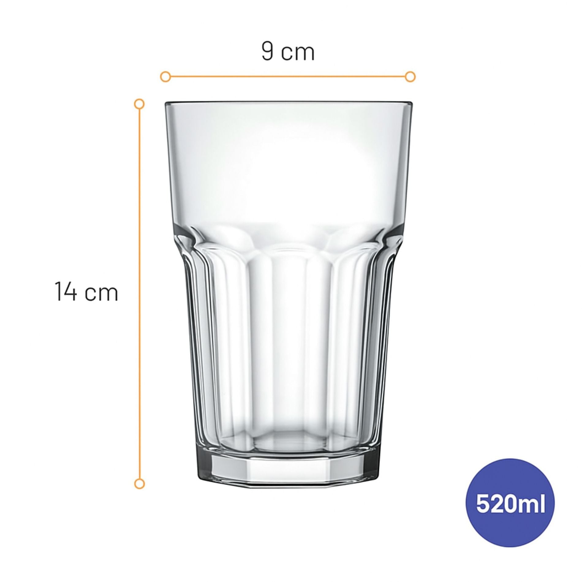 Vasos Altos Para Cóctel 520cc - X12
