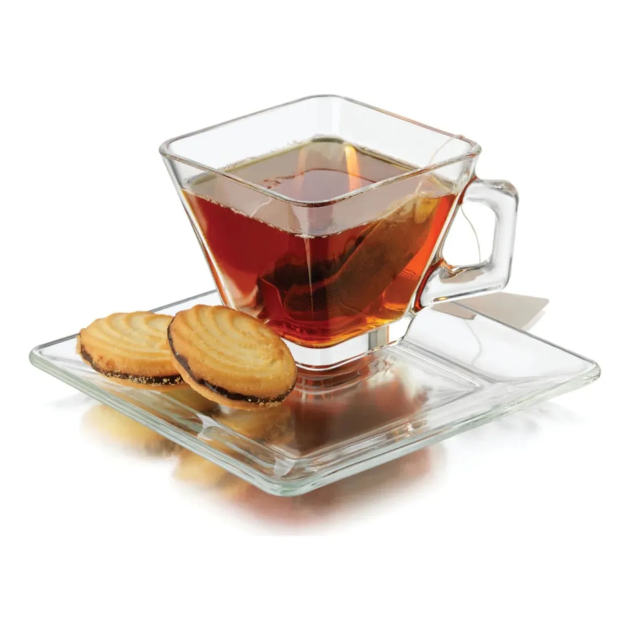 Pack 12 Platos + 12 Tazas De Vidrio