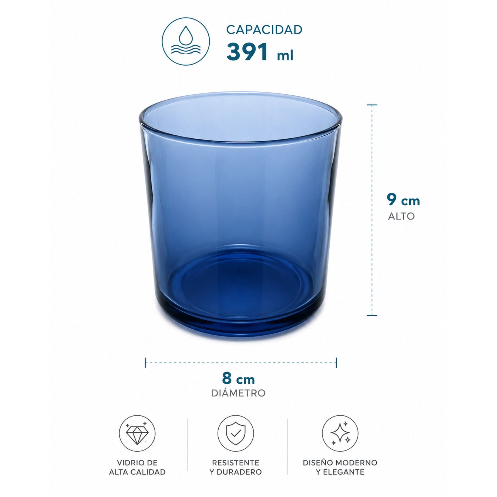 Pack Vasos De Vidrio Altos y Bajos - Elemental