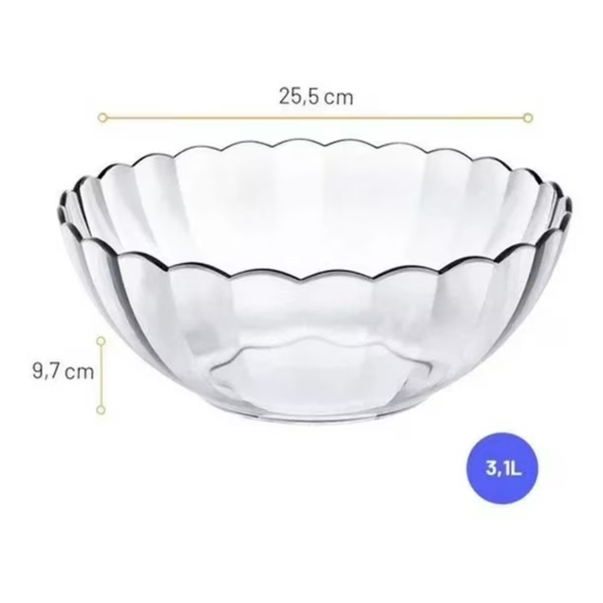 Bowl De Vidrio Marinex 3.1L - Bella