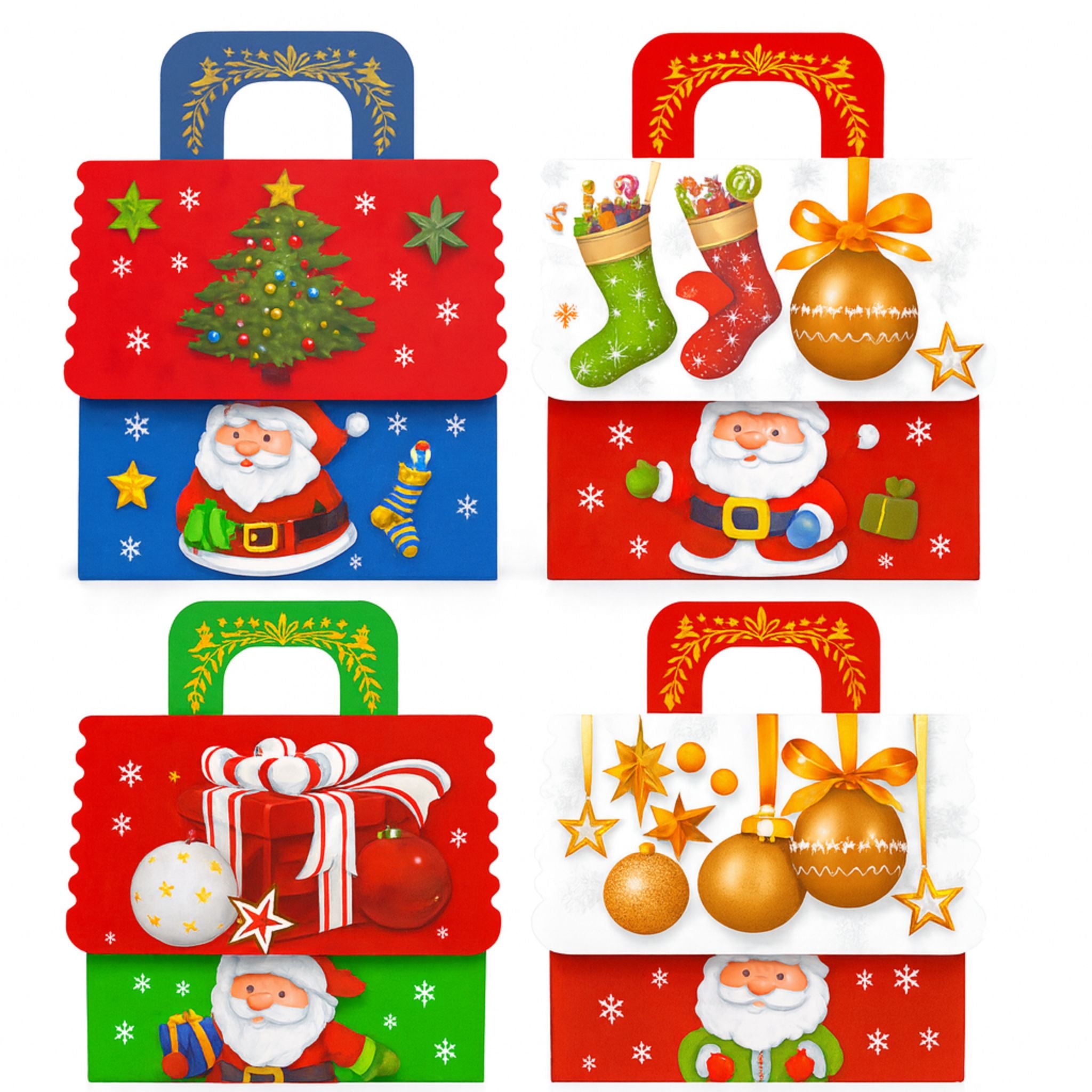 Caja De Regalo Navideña Chica X12