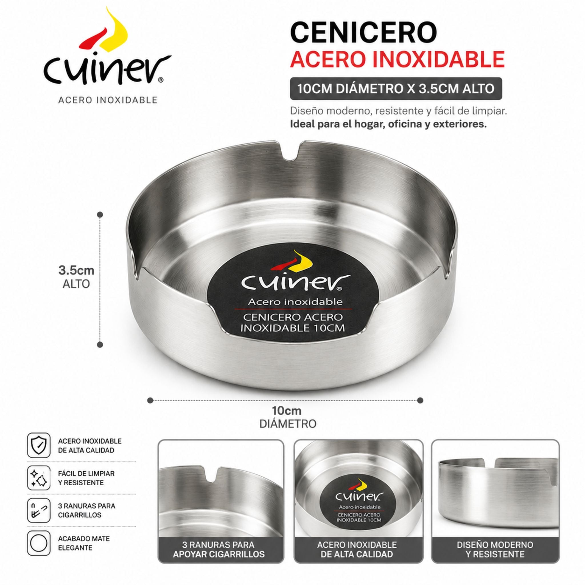 Cenicero Metálico 10cm