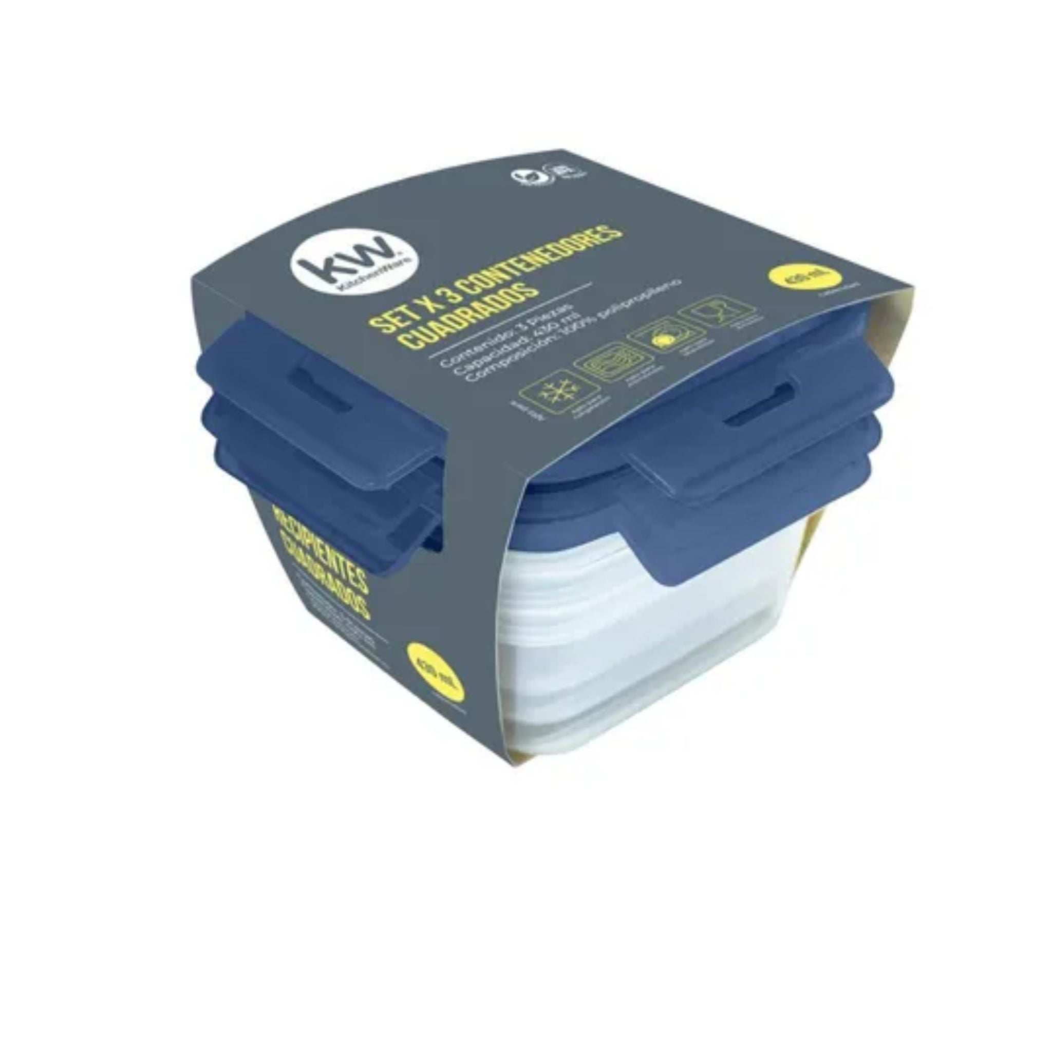 Contenedor De Plástico 430ml X3