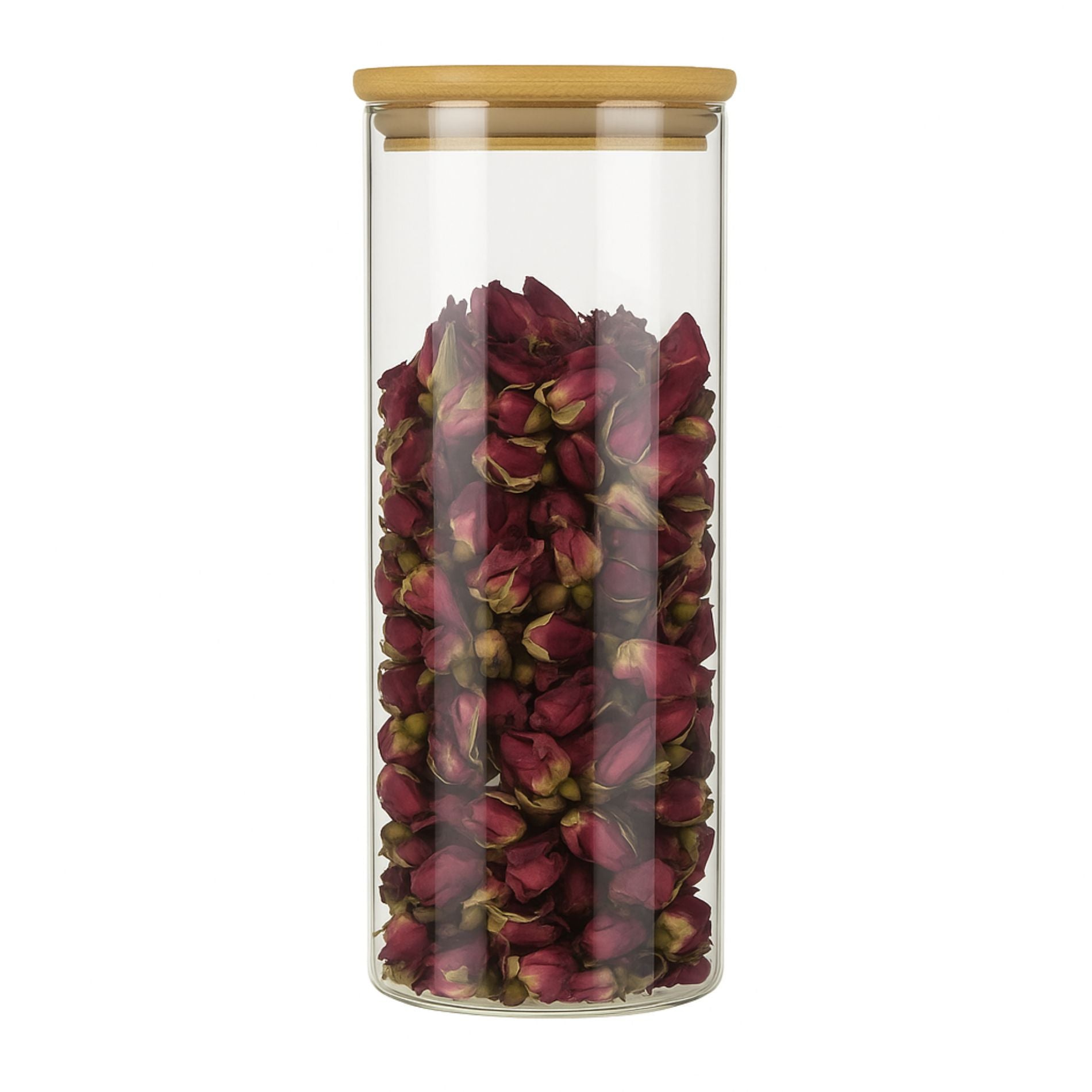 Frasco De Vidrio Tapa Bambú 1L