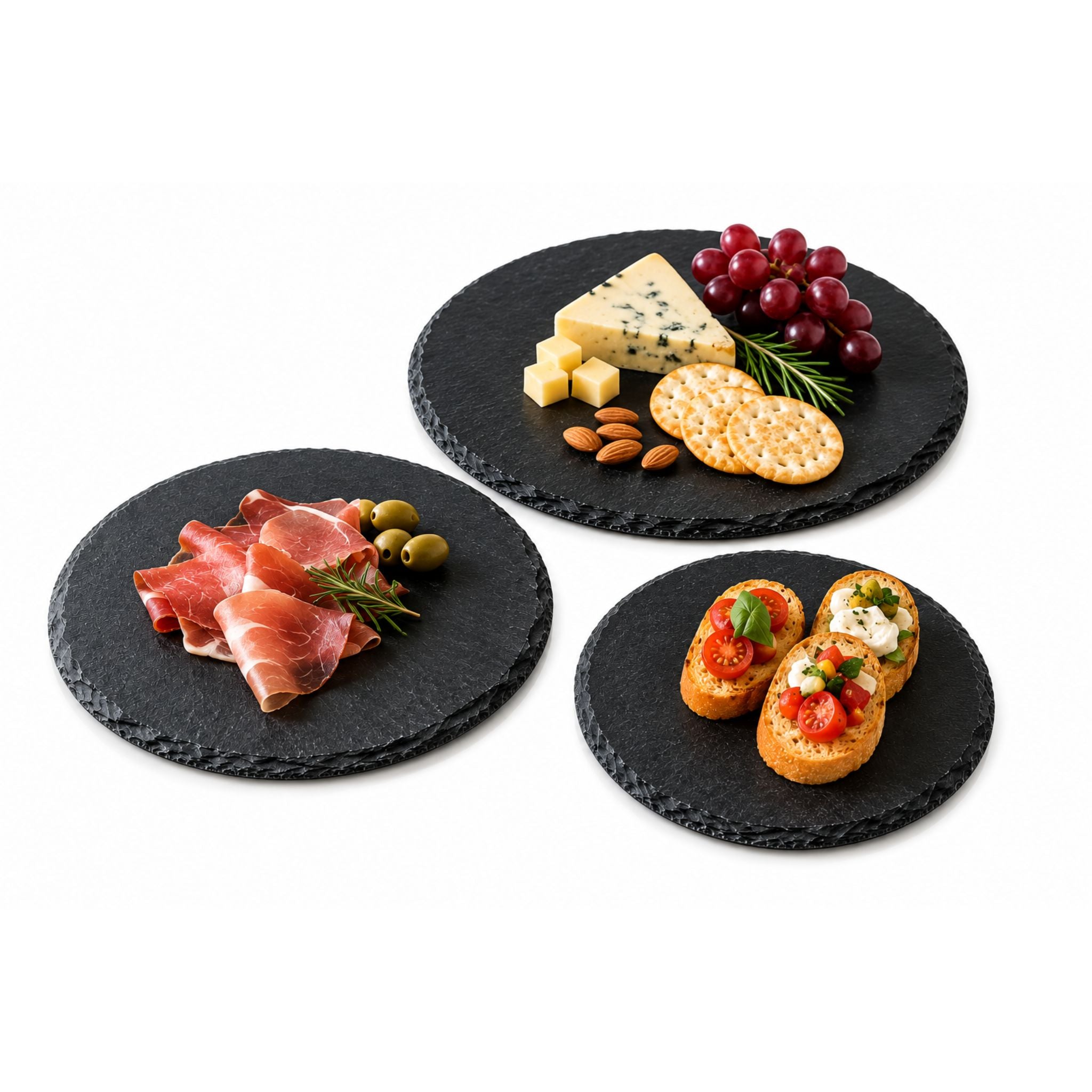 Pack 3 Platos de Piedra Circular