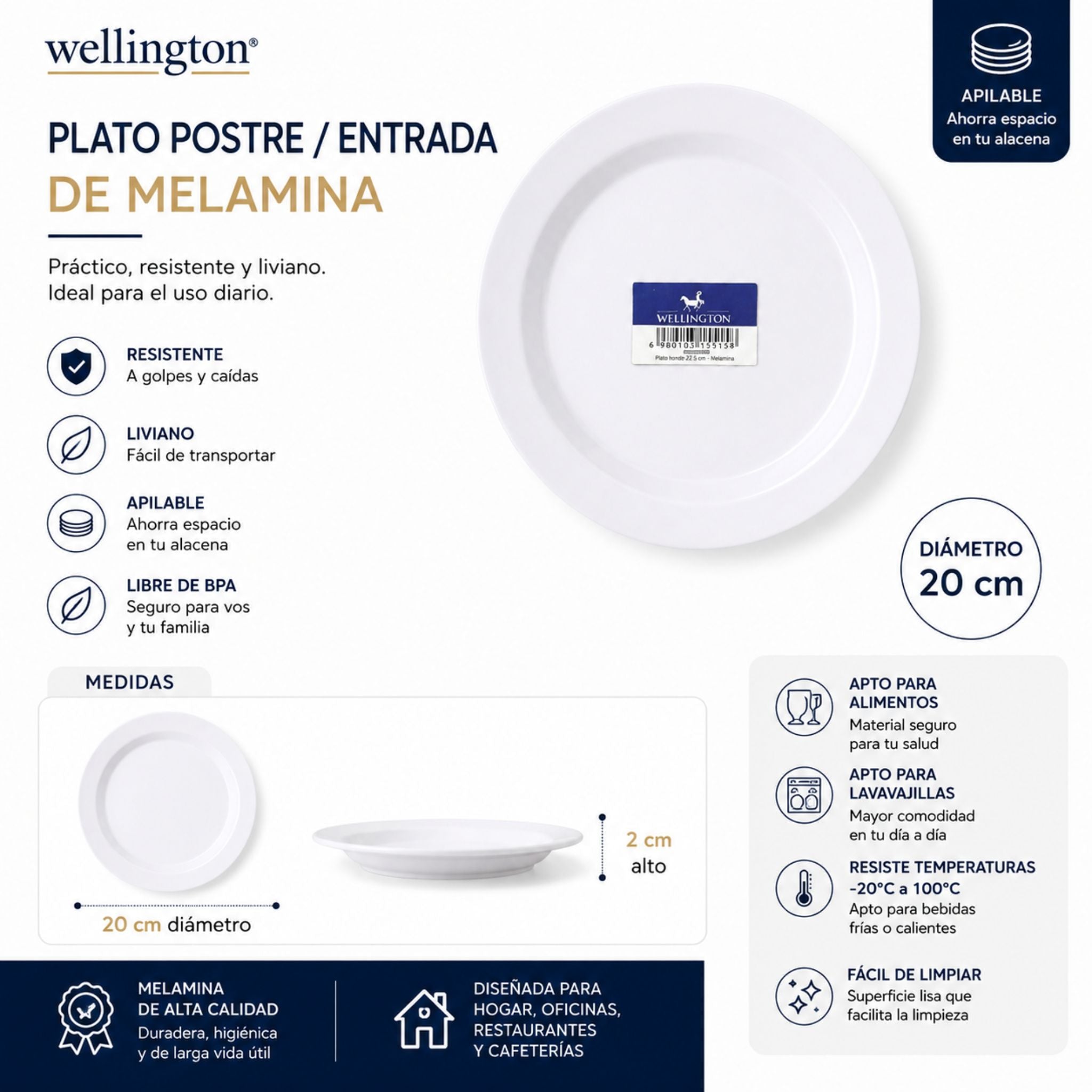 Plato Melamina 20cm