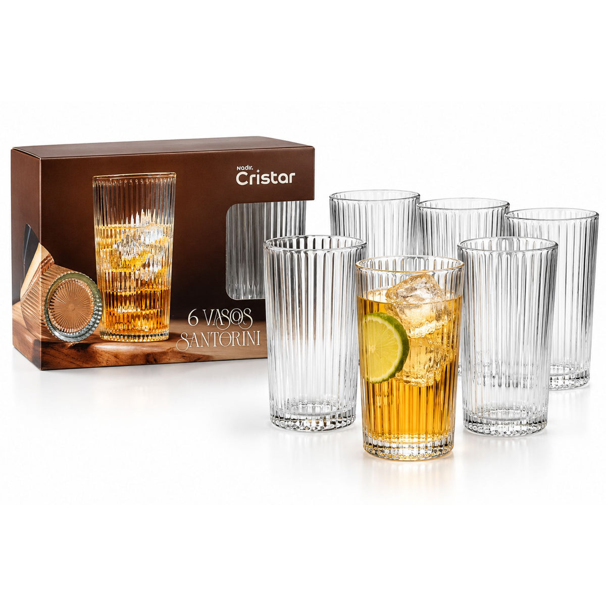 Set 6 Vasos Altos Cristar Santorini 414ml