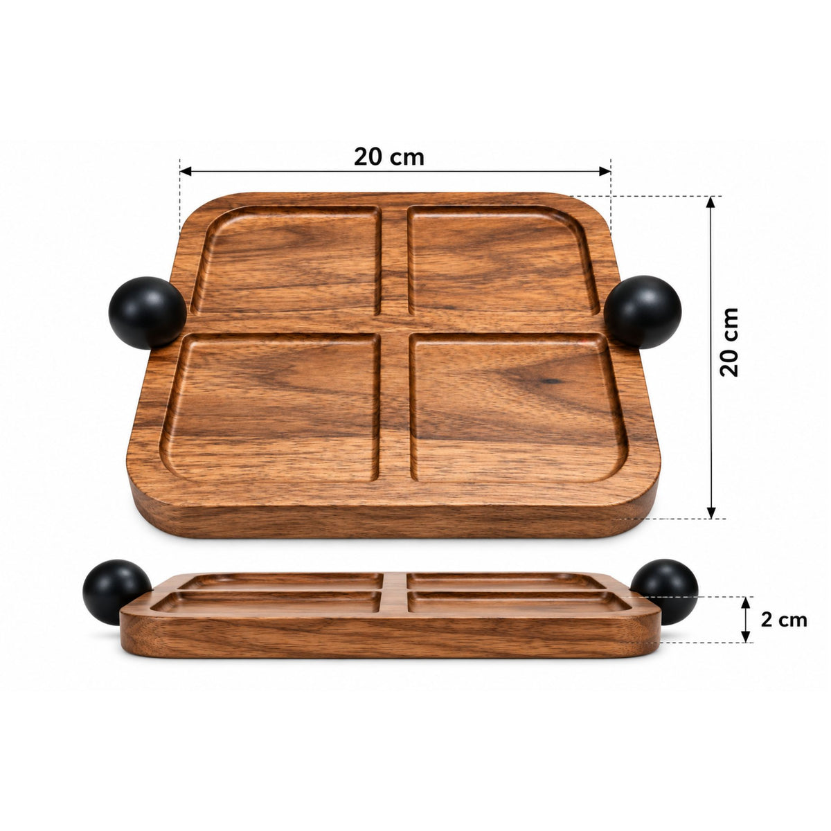 Tabla Picoteo Madera 4 Espacios
