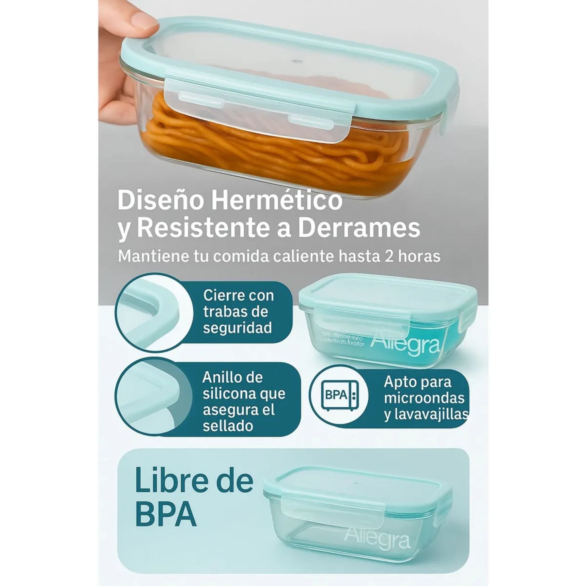 6 Taper De Vidrio Contenedor 1.5L