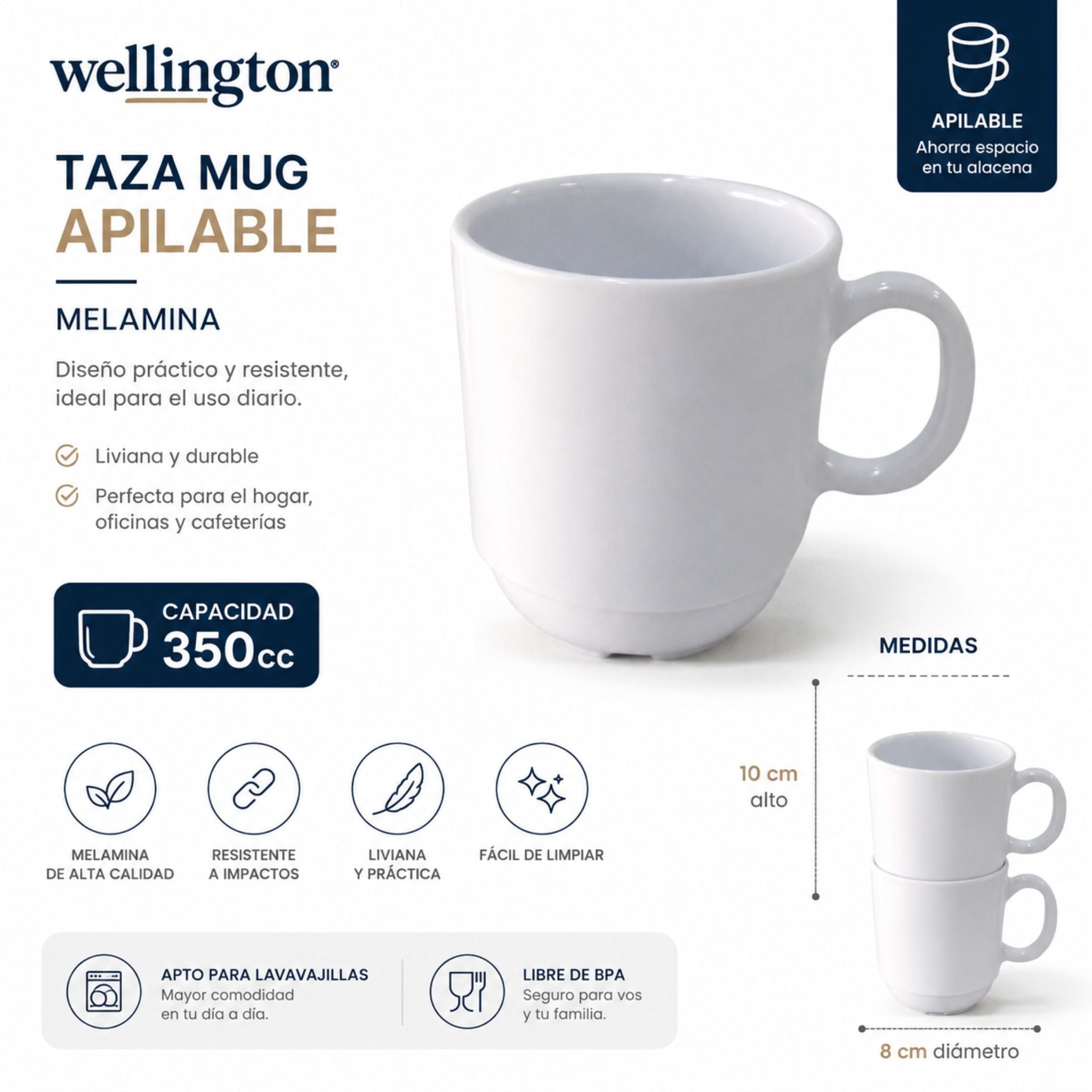 Taza Mug Melamina 350cc
