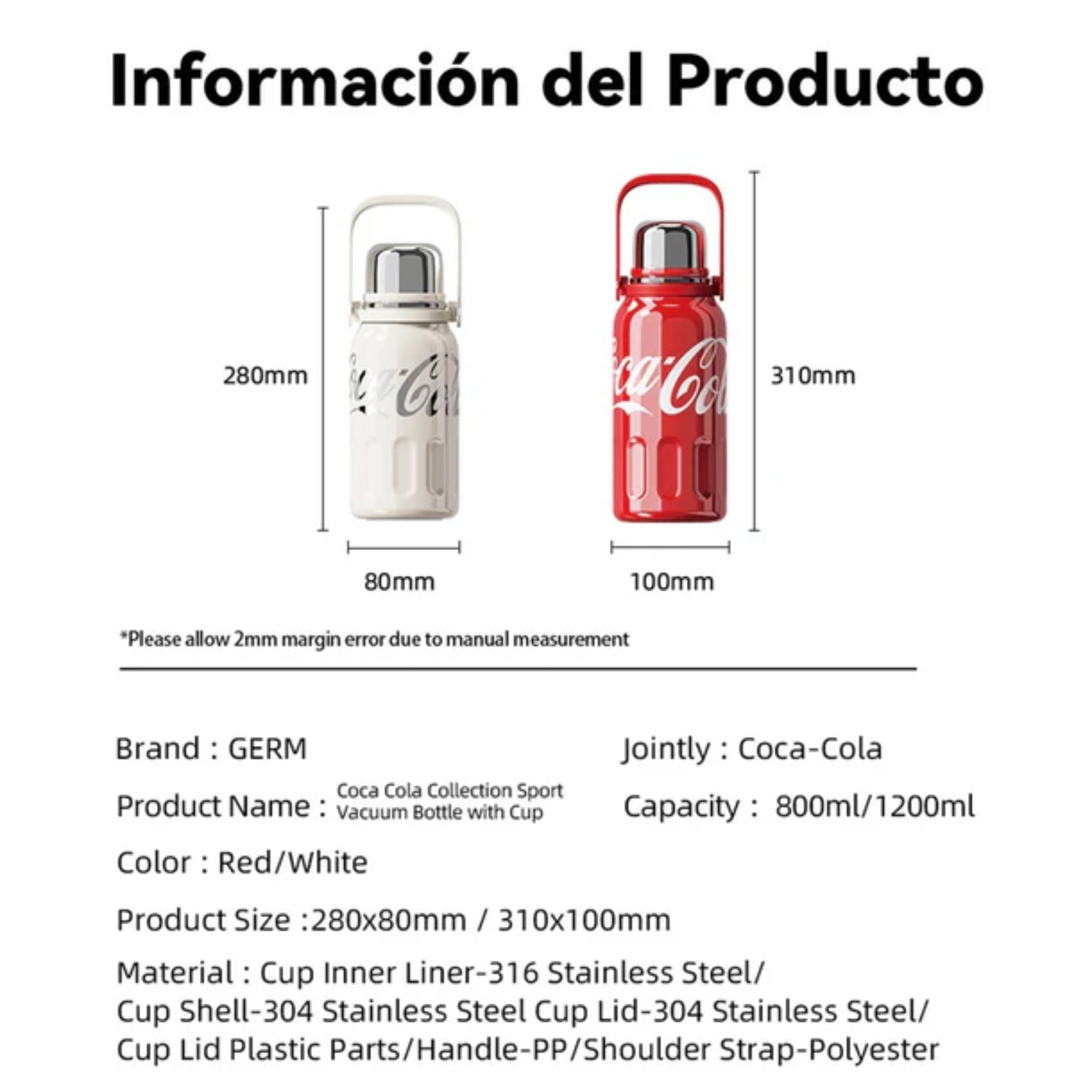 Termo Botella Cocacola 800ml