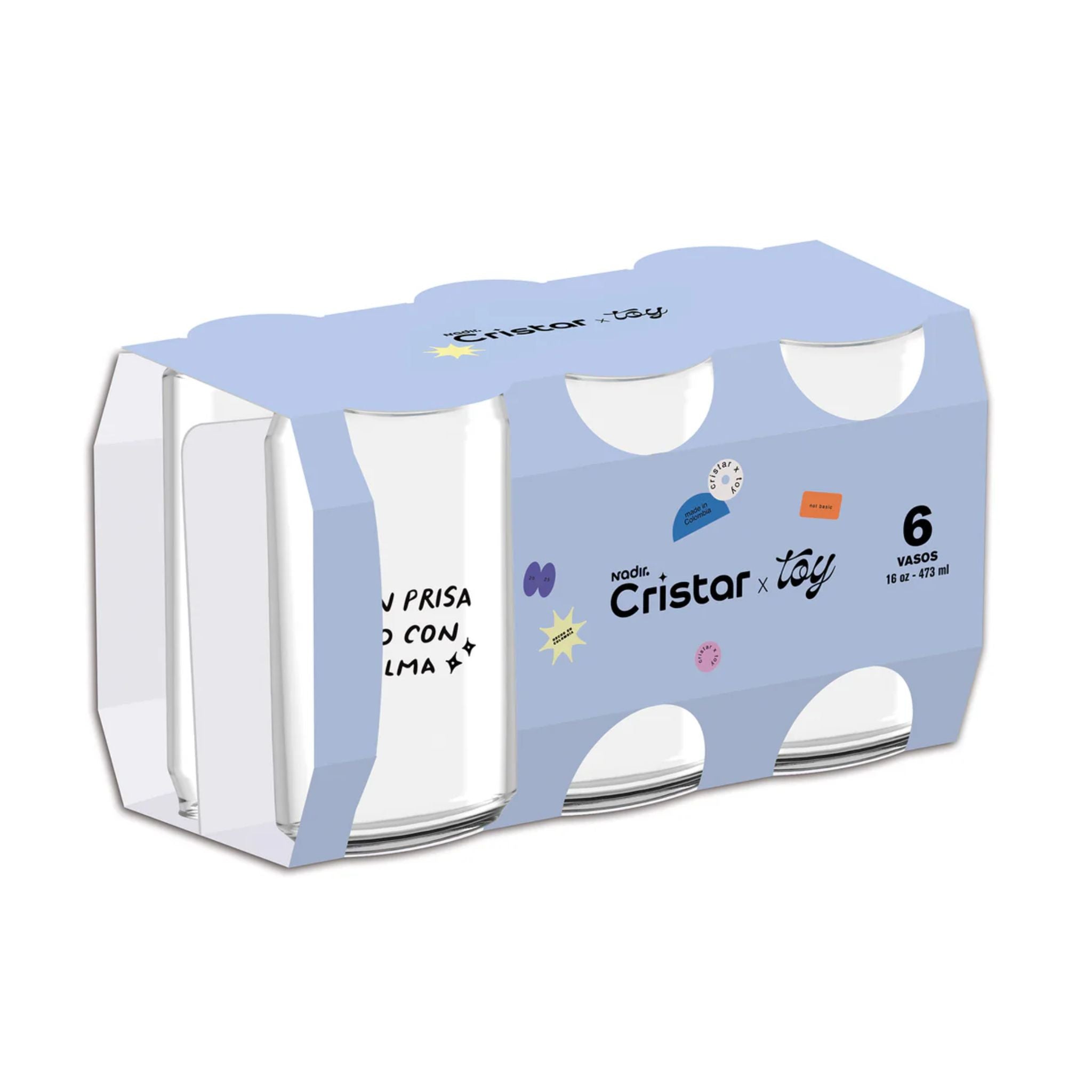 Vasos De Vidrio Lata Con Frases X6