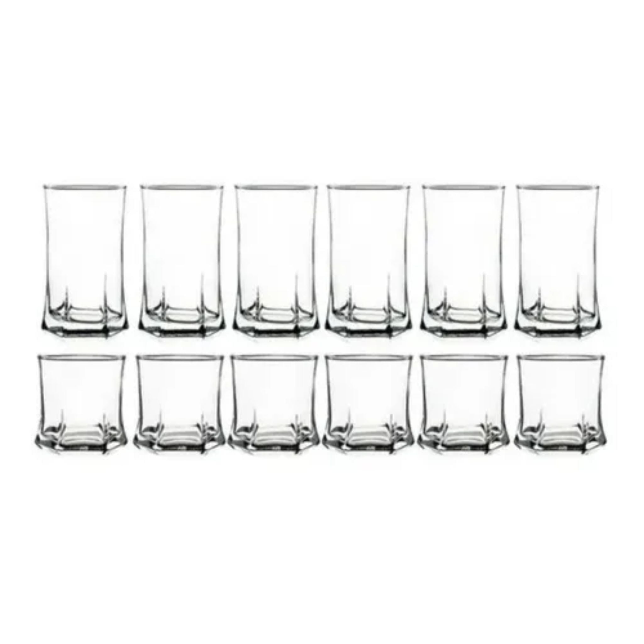 vasos altos y cortos juego de 12